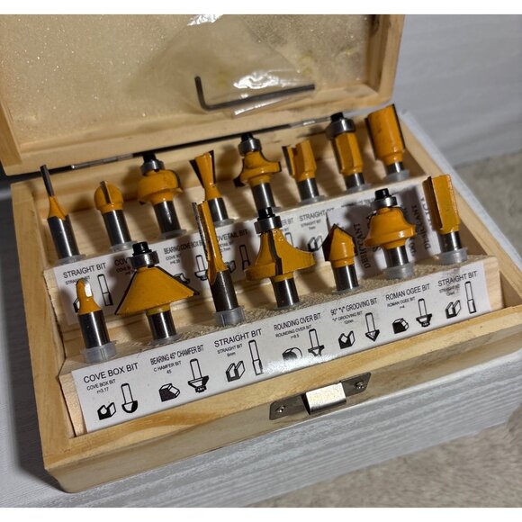 Tolsen 15Pcs Carbide Router Bits Set With Wooden Box - Picture 7 of 10